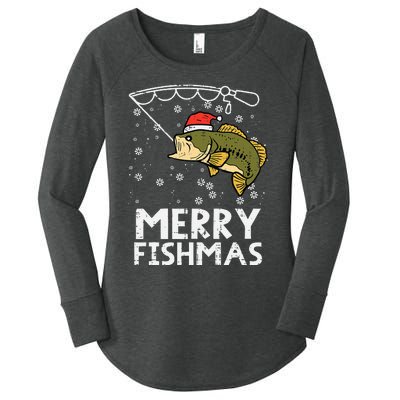 Merry Fishmas Fish Fishing Xmas Christmas Dad Women's Perfect Tri Tunic Long Sleeve Shirt