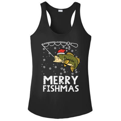 Merry Fishmas Fish Fishing Xmas Christmas Dad Ladies PosiCharge Competitor Racerback Tank