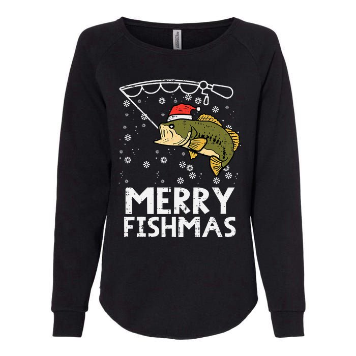 Merry Fishmas Fish Fishing Xmas Christmas Dad Womens California Wash Sweatshirt