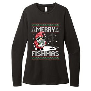 Merry Fishmas Fishing Gnome Christmas Santa Fisher Cool Gift Womens CVC Long Sleeve Shirt