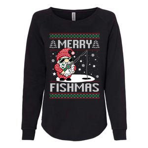 Merry Fishmas Fishing Gnome Christmas Santa Fisher Cool Gift Womens California Wash Sweatshirt