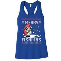 Merry Fishmas Fishing Gnome Christmas Santa Fisher Cool Gift Women's Racerback Tank