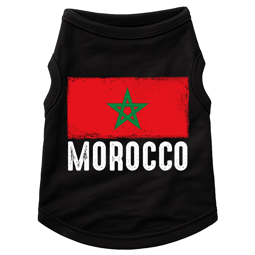 Morocco Flag Football Vintage Fan Soccer Team Pride Gift Doggie Tank