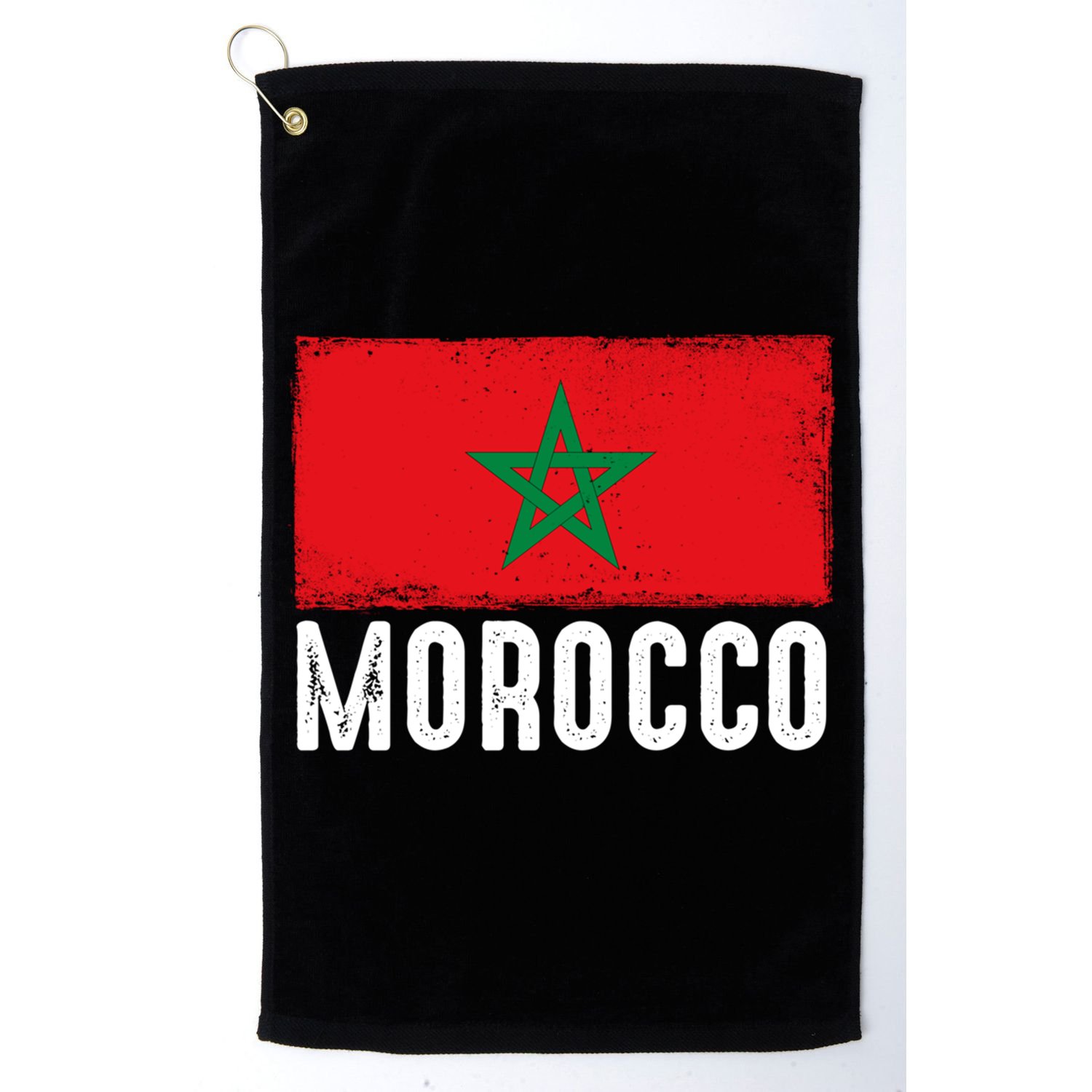 Morocco Flag Football Vintage Fan Soccer Team Pride Gift Golf Towel