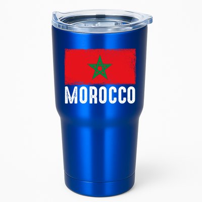 Morocco Flag Football Vintage Fan Soccer Team Pride Gift Tumbler