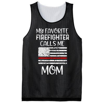 My Favorite Firefighter Calls Me Mom Thin Red Line Gift Mesh Reversible Basketball Jersey Tank