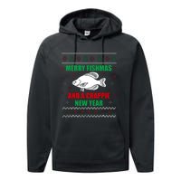 Merry Fishmas Fish Fishing Fisherman Ugly Christmas Xmas Performance Fleece Hoodie