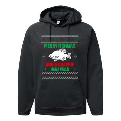 Merry Fishmas Fish Fishing Fisherman Ugly Christmas Xmas Performance Fleece Hoodie