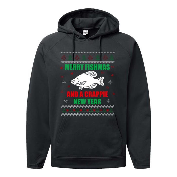 Merry Fishmas Fish Fishing Fisherman Ugly Christmas Xmas Performance Fleece Hoodie