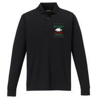 Merry Fishmas Fish Fishing Fisherman Ugly Christmas Xmas Performance Long Sleeve Polo