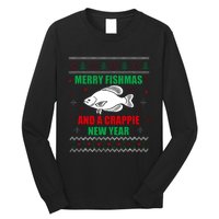 Merry Fishmas Fish Fishing Fisherman Ugly Christmas Xmas Long Sleeve Shirt