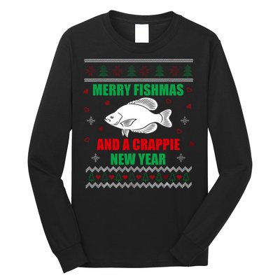 Merry Fishmas Fish Fishing Fisherman Ugly Christmas Xmas Long Sleeve Shirt