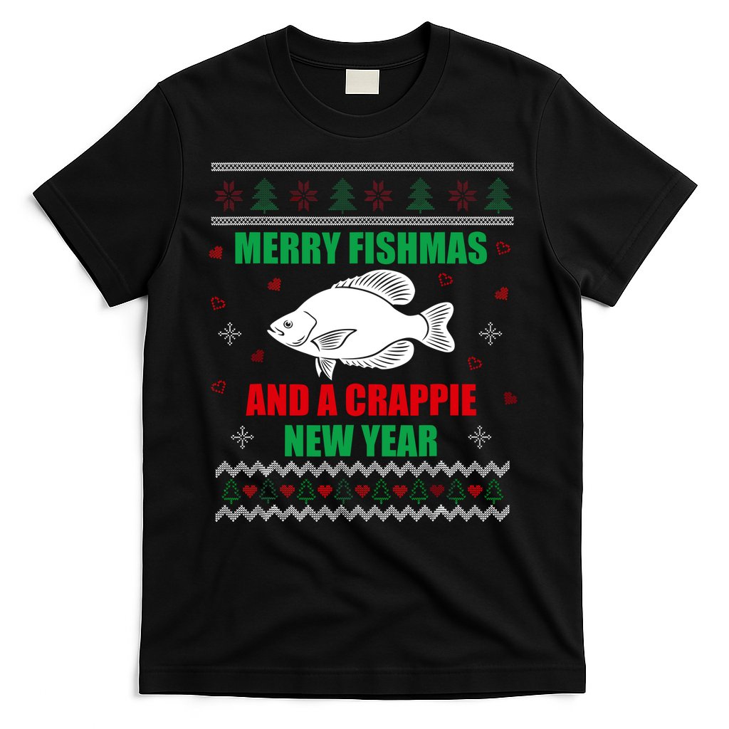 Merry Fishmas Fish Fishing Fisherman Ugly Christmas Xmas T-Shirt