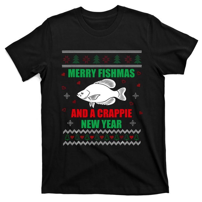 Merry Fishmas Fish Fishing Fisherman Ugly Christmas Xmas T-Shirt