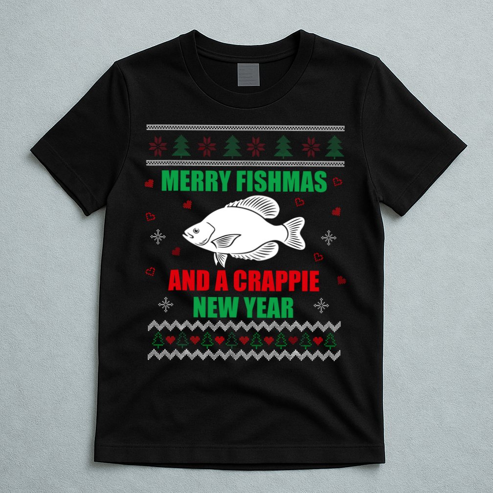 Merry Fishmas Fish Fishing Fisherman Ugly Christmas Xmas T-Shirt
