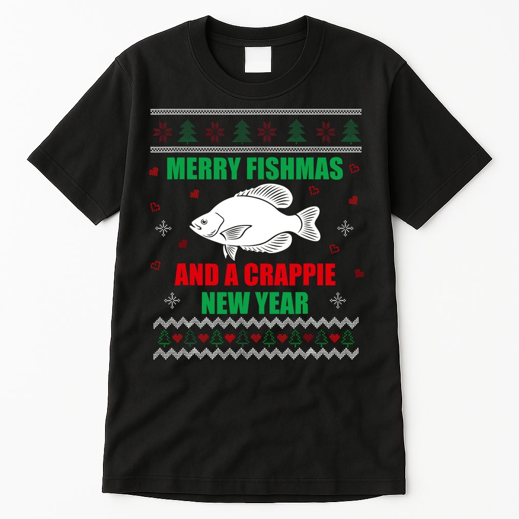 Merry Fishmas Fish Fishing Fisherman Ugly Christmas Xmas Tall T-Shirt