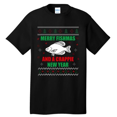 Merry Fishmas Fish Fishing Fisherman Ugly Christmas Xmas Tall T-Shirt