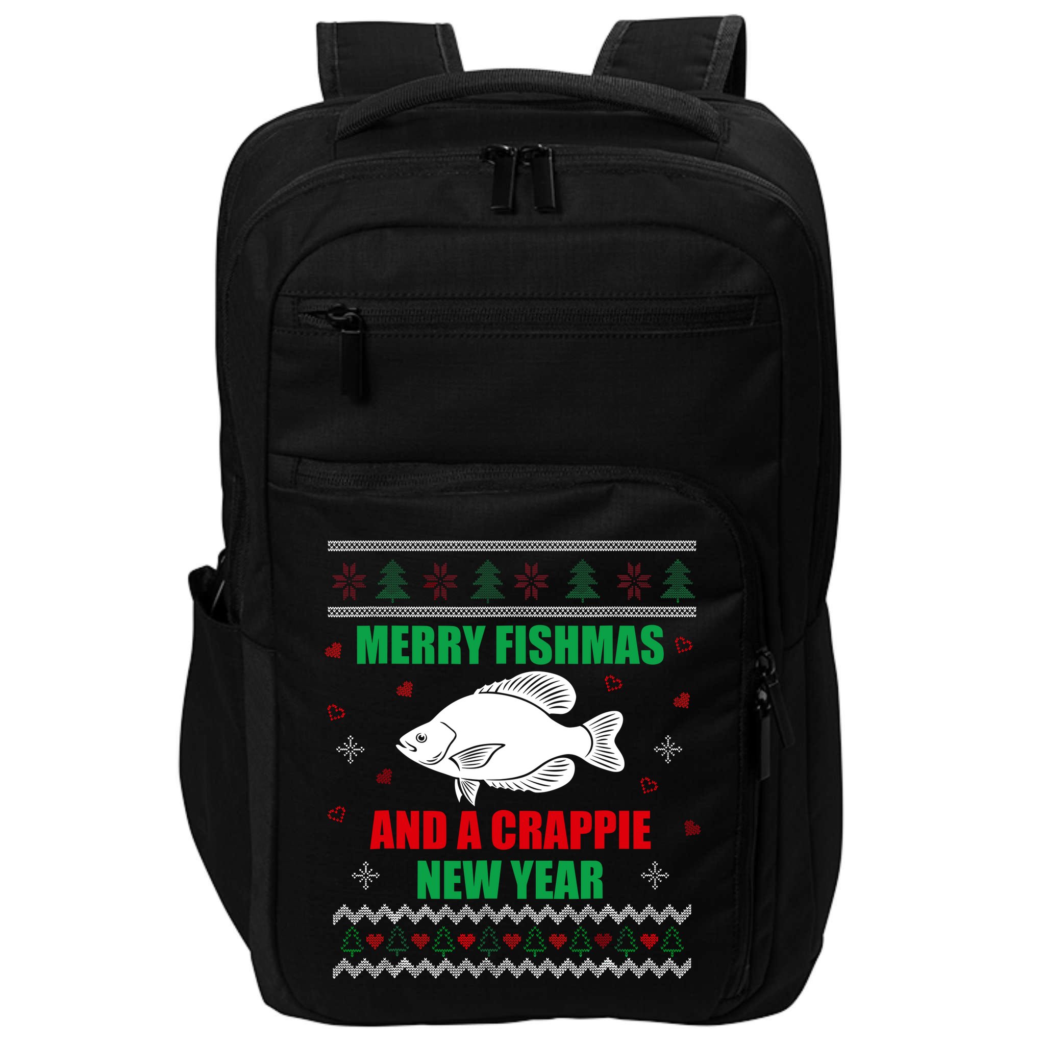 Merry Fishmas Fish Fishing Fisherman Ugly Christmas Xmas Impact Tech Backpack