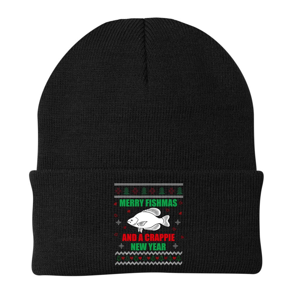 Merry Fishmas Fish Fishing Fisherman Ugly Christmas Xmas Beanie
