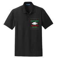 Merry Fishmas Fish Fishing Fisherman Ugly Christmas Xmas Dry Zone Grid Polo