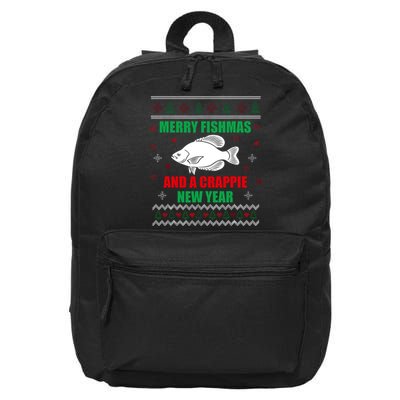 Merry Fishmas Fish Fishing Fisherman Ugly Christmas Xmas 16 in Basic Backpack