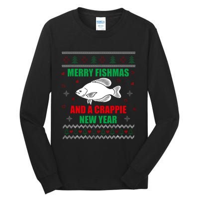 Merry Fishmas Fish Fishing Fisherman Ugly Christmas Xmas Tall Long Sleeve T-Shirt