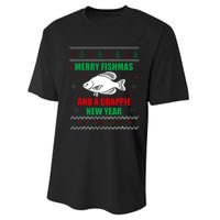 Merry Fishmas Fish Fishing Fisherman Ugly Christmas Xmas Performance Sprint T-Shirt