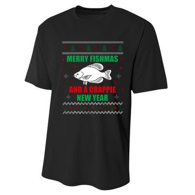 Merry Fishmas Fish Fishing Fisherman Ugly Christmas Xmas Performance Sprint T-Shirt