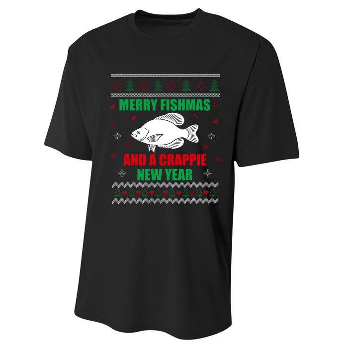 Merry Fishmas Fish Fishing Fisherman Ugly Christmas Xmas Performance Sprint T-Shirt