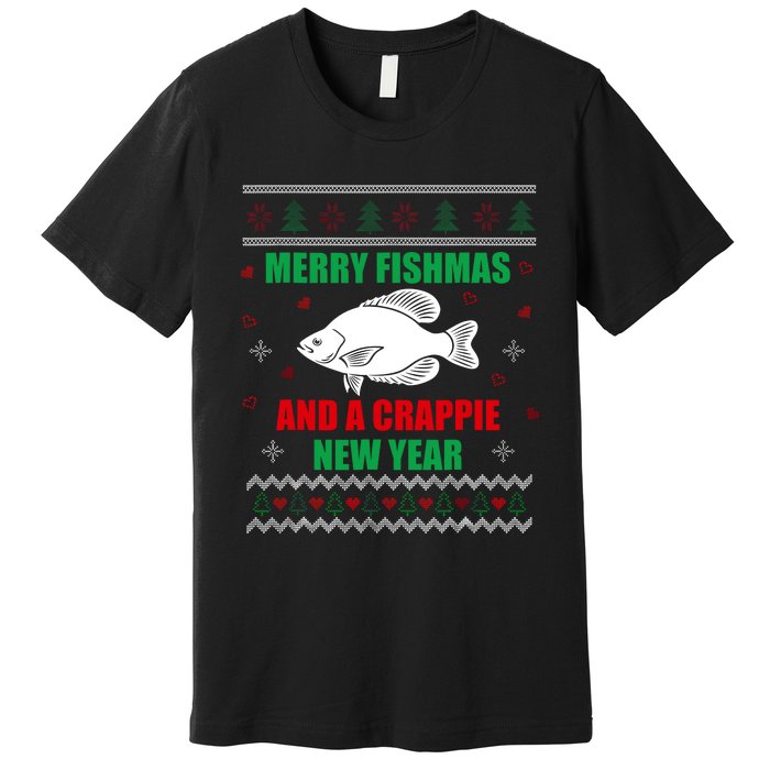 Merry Fishmas Fish Fishing Fisherman Ugly Christmas Xmas Premium T-Shirt