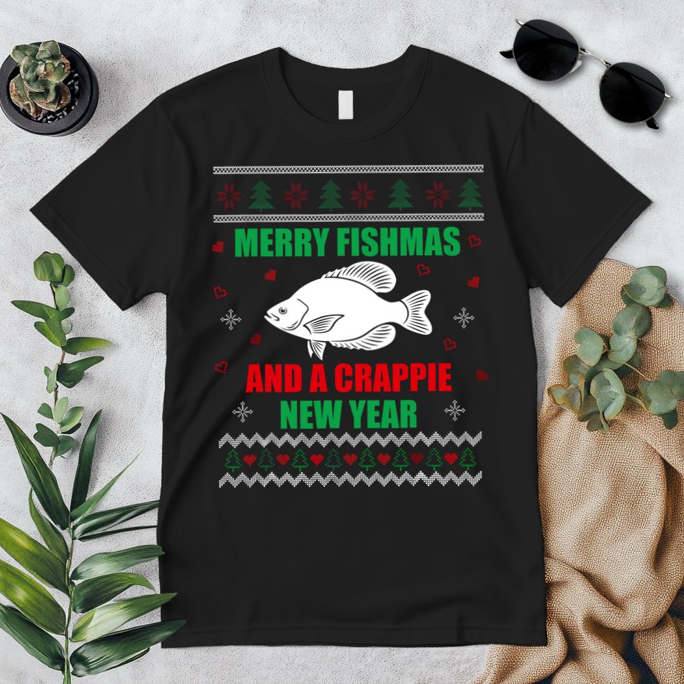 Merry Fishmas Fish Fishing Fisherman Ugly Christmas Xmas Premium T-Shirt