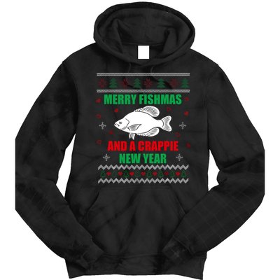 Merry Fishmas Fish Fishing Fisherman Ugly Christmas Xmas Tie Dye Hoodie