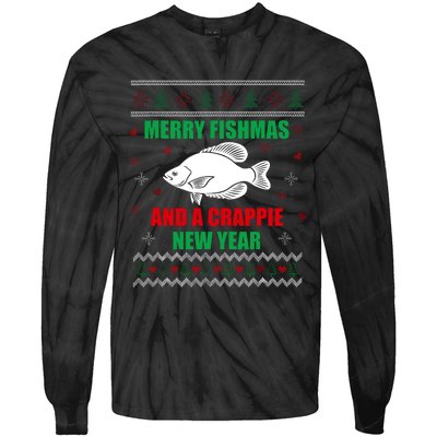 Merry Fishmas Fish Fishing Fisherman Ugly Christmas Xmas Tie-Dye Long Sleeve Shirt