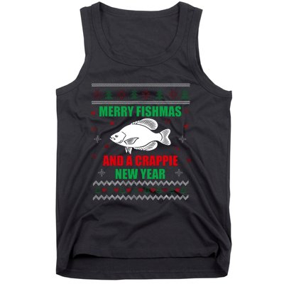 Merry Fishmas Fish Fishing Fisherman Ugly Christmas Xmas Tank Top