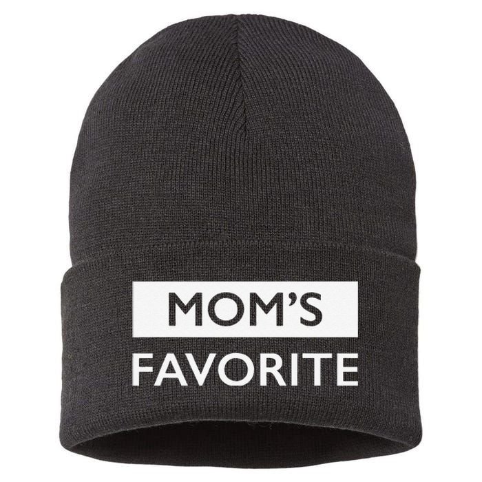 MomS Favorite Funny Sibling Joke MotherS Day Gift Sustainable Knit Beanie