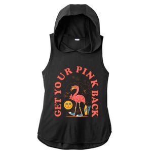 mom flamingo get your pink back mothers day gifts for mom Ladies PosiCharge Tri-Blend Wicking Draft Hoodie Tank