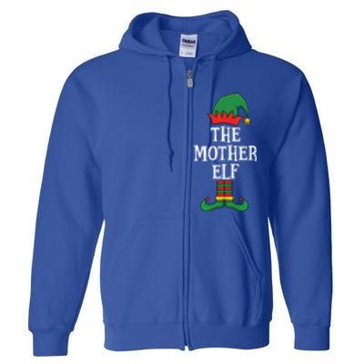 Matching Family Group Funny IM The Mother Elf Christmas Gift Full Zip Hoodie