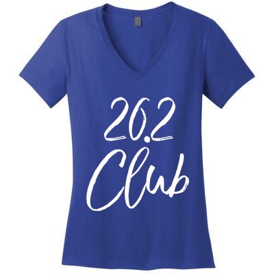 Marathon Finisher Gift For Runners Running Gear 26 2 Club Gift Women's V-Neck T-Shirt
