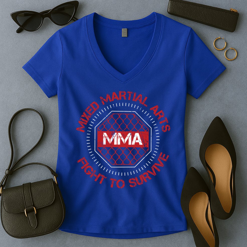 Mma Fighter Gift Mixed Martial Arts Fighting Gift Women's V-Neck T-Shirt