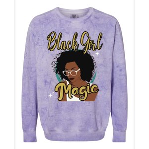 Melanin Funny Gift Afro Diva Eyeglasses Black Magic Gift Colorblast Crewneck Sweatshirt