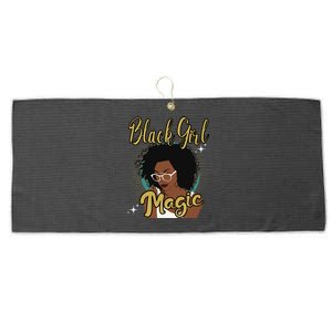 Melanin Funny Gift Afro Diva Eyeglasses Black Magic Gift Large Microfiber Waffle Golf Towel