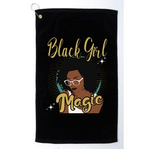 Melanin Funny Gift Afro Diva Eyeglasses Black Magic Gift Platinum Collection Golf Towel