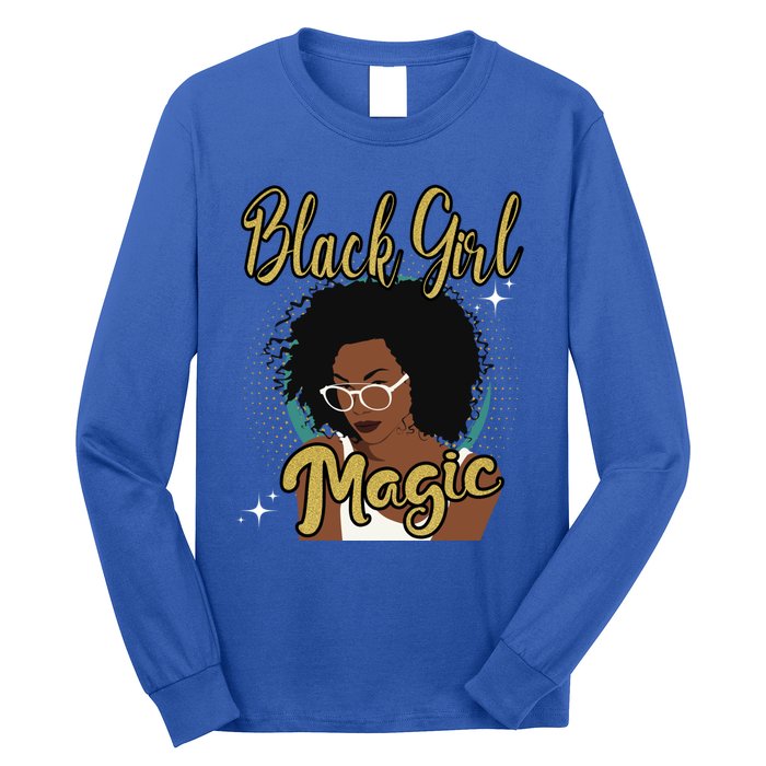 Melanin Funny Gift Afro Diva Eyeglasses Black Magic Gift Long Sleeve Shirt