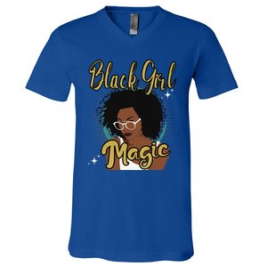 Melanin Funny Gift Afro Diva Eyeglasses Black Magic Gift V-Neck T-Shirt