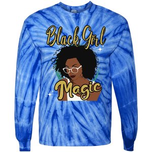 Melanin Funny Gift Afro Diva Eyeglasses Black Magic Gift Tie-Dye Long Sleeve Shirt