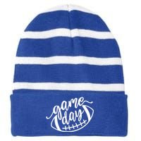 Matching Family Game Day Sunday Football Season Gift Striped Beanie with Solid Band