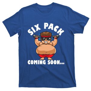 Men Funny Gym Six Pack Coming Soon Gift Cartoon Design Gift T-Shirt