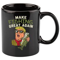 Make Fishing Great Again Trump Funny Fisherman Angler 11oz C Handle Ceramic Mug