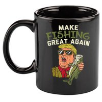 Make Fishing Great Again Trump Funny Fisherman Angler 11oz C Handle Ceramic Mug