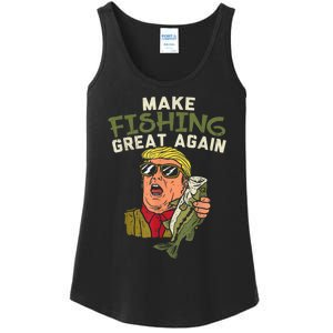 Make Fishing Great Again Trump Funny Fisherman Angler Ladies Essential Tank